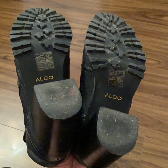 ALDO ZIPPER COMBAT BOOT LEATHER HEELS - Picture 7 of 9